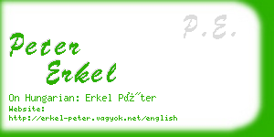 peter erkel business card